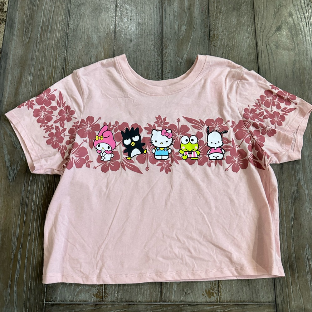 Sanrio Pink Short Sleeve Tee with Floral Accents - Picture 6 of 9